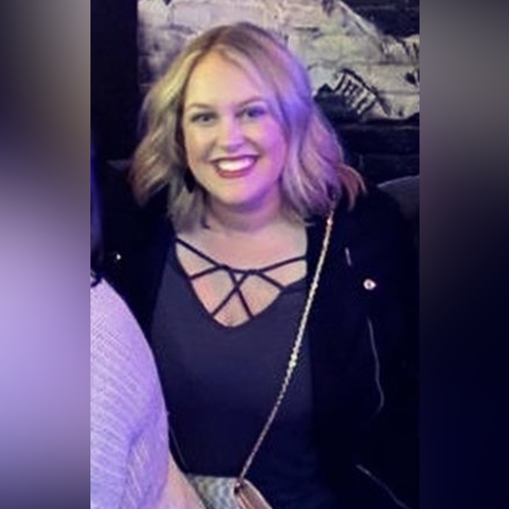 Gray long sleeve shirt with v neck detailing